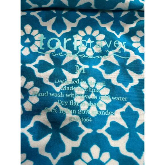 Tori Praver‎ Bikini Top Size Med Blue and White - Picture 7 of 7